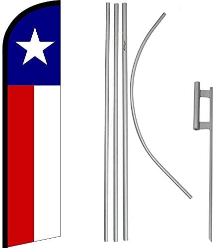 MWS Texas Állam Szélcsendes Banner Zászlót & 16' Zászlórúd Készlet/Föld