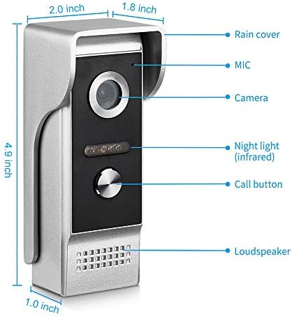 AMOCAM Videó Ajtó Telefon Rendszer, 4,3 Hüvelyk Érintőképernyős Monitor Vezetékes Videó Kaputelefon Csengő Készletek, INFRAVÖRÖS