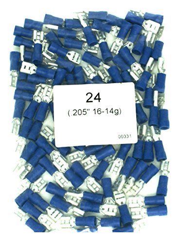 DNF 100 Csomag Kék Pvc 16-14 Nyomtávú Női dugaszoló csatlakozó Vezeték Csatlakozók .205