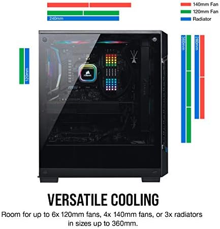 Corsair iCUE 220T RGB Légáramlás Edzett Üveg Mid-Tower Smart Case - Fekete (CC-9011173-WW)