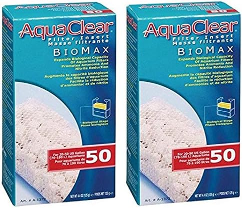 AquaClear 50 Biomax, Csere Szűrő Média Akváriumok legfeljebb 50 Liter, A1372 (Két Csomag)