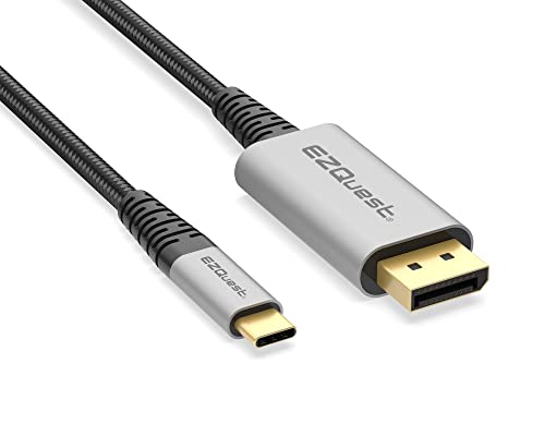 EZQuest DuraGuard™ USB-C-DisplayPort-4K-60Hz Kábel Kevlar® Erősített Nylon Fonott, tehermentesítő, illetve Erős Alumínium,